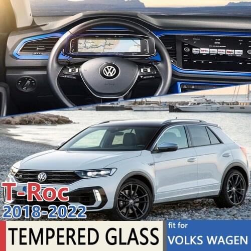 For Volkswagen VW T-Roc 2018~2022 A11 AC7 Car Navigation Instrument Film Touch Full Screen Protector Tempered Glass Accessories