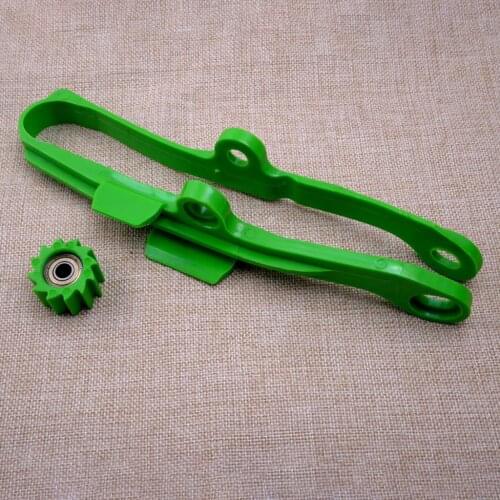 Green Chain Slider Guard Protector Roller Set Swingarm Buffer Guide Fit For Kawasaki KX250F KX450 KXF250 KX450F 2009-2015 2016