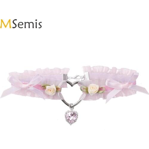 Girl Bow Rose Retro Necklace Handmade Ancient Ways Necklace Cute Chokers Underwear Accessories Leg Ring for Party Club Halloween