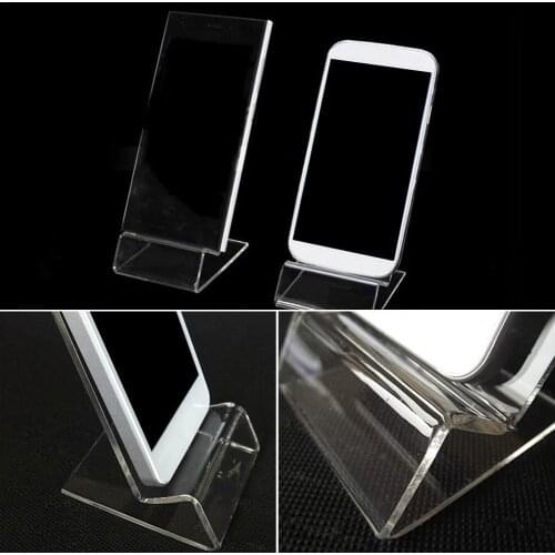 1Pc Acrylic Business Card Shelf Cell Phone Rack Mobile Bracket Phone Display Holder Supplies Stands For Iphone Stationery O Y1L9