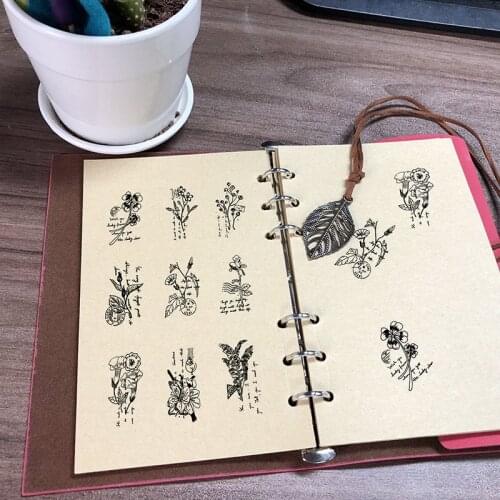 1Pcs Vintage Plant Flower Wood Stamp DIY Craft Wooden Rubber Stamps For Scrapbooking Stationery Scrapbooking Standard Stamp