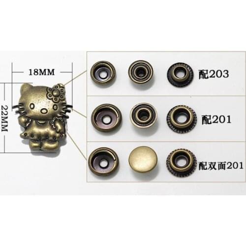 10 Sets 633 831 201 203 Round Zinc Alloy Snaps Button Fasteners Metal Cartoon Button Garment Accessories For DIY Leather Crafts
