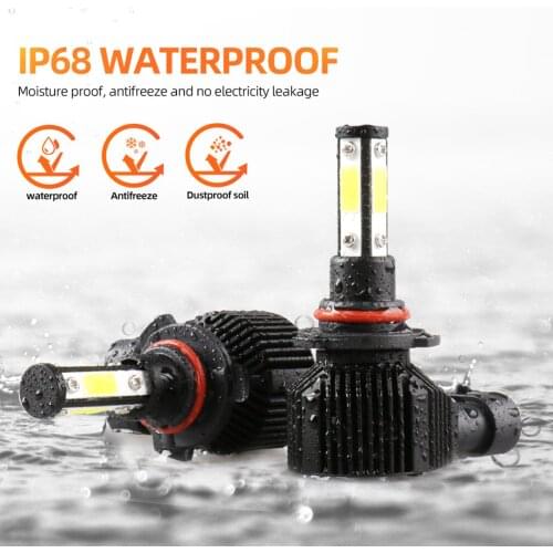 2Pcs IP68 Waterproof Car LED Headlight Bulbs LED Driving Lamp All-in-one Conversion Kit 9006\HB4 50W LED Light Lamp