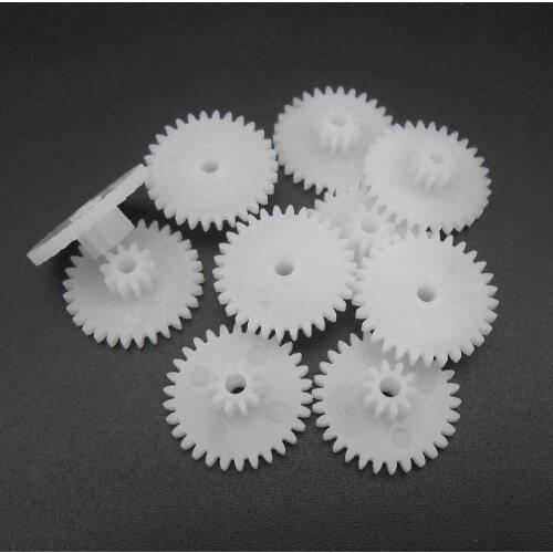 20Pcs 0.5 Modulus 0.5M Double Gear Reduction Bilayer Gears 30 Teeth + 10 Teeth Aperture 2MM 2.05mm 2B Loose Fitting 30T 10T 3010