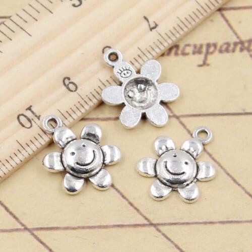 20pcs Charms Sunflower Flower 18x13mm Tibetan Silver Color Pendants Antique Jewelry Making DIY Handmade Craft