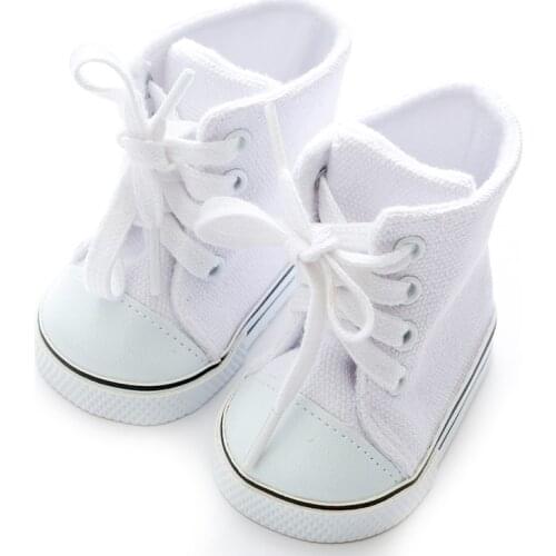 2020 New White shoes Wear for 43cm baby Doll, Children best Birthday Gift(only sell shoes)