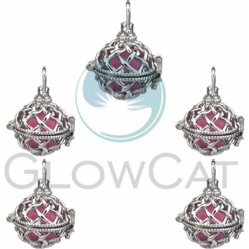 5X Pearl Cage Locket Pendants Aromatherapy Sphere Flower Essential Oil Diffuser Locket For DIY Necklace Jewelry