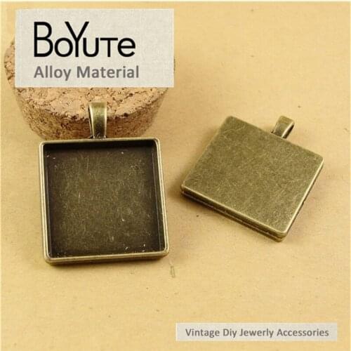 BoYuTe (40 Pieces/Lot) 25MM Setting Cabochon Cameo Bese Tray Bezel Pendant Blank for Diy Jewelry Accessories Making