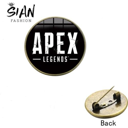 SIAN Fashion Apex Legends Brooch Pin Collection Multicolor Game Logo Printed Glass Cabochon Jackets Lapel Pins Badge Player Gift