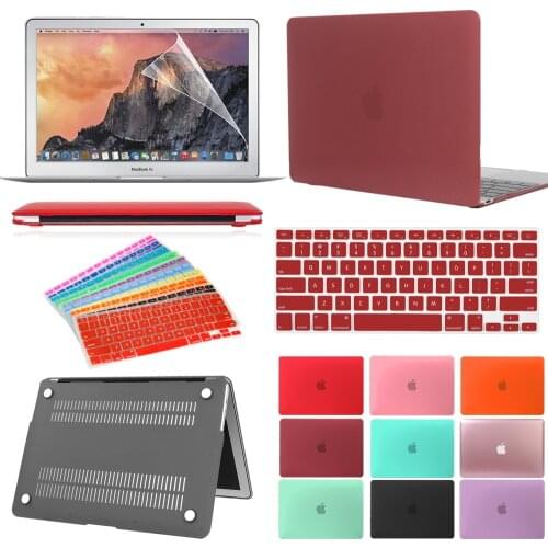 Laptop Case for Apple MacBook Air 13/11 Inch/Pro 13/15/15 Inch /Macbook 12" Protective Shell+Keyboard Cover+Screen Protector