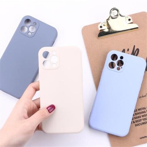 TPU Candy Color Mobile Phone Case Liquid Silicone Soft Cover For iPhone 11 12 Pro Max 7 8 6S Plus XR XS MAX Anti-fall Phone Case