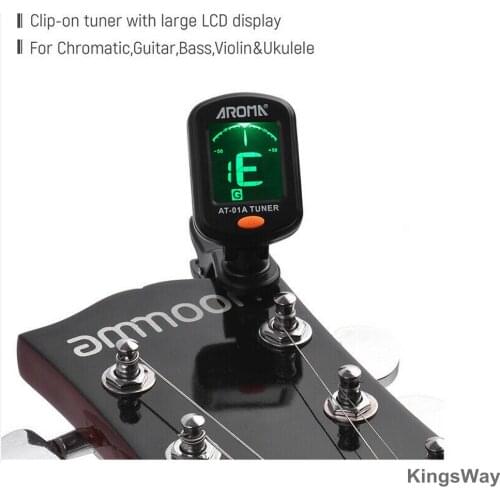 Black Digital Guitar Tuner Digital Clip-On Tone Tuner For Electric Urikri Bass Violin Built-in Batter