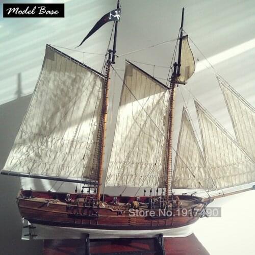Ship Model Kit DIY Educational Games For Grownups Wooden Ship Model Laser Cut Scale 1/60 Blackbeards Pirate Ships Adventures