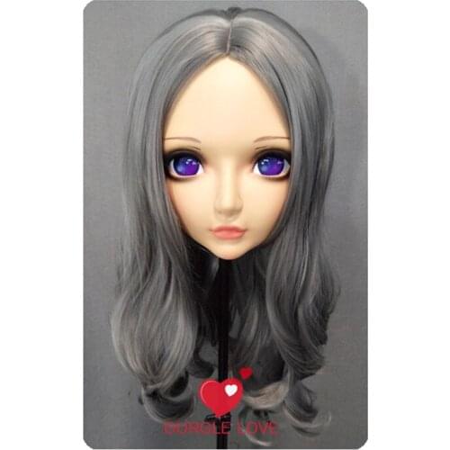 DM125) Resin Girl Japan Anime Kigurumi Cosplay Masks Comic and Animation Mask Cosplay Women Cartoon BJD Crossdressing