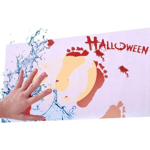 Halloween Gifts Blood Bath Mat Color Changing Sheet Turns Red Wet Make You Bleeding Footprints Shower Carpet for Bathroom