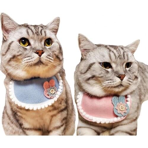 Fashion Pet Saliva Bib Rabbit Shape Decor Decorative Polyester Adorable Dog Cats Kitten Neckerchief for Party Accessories