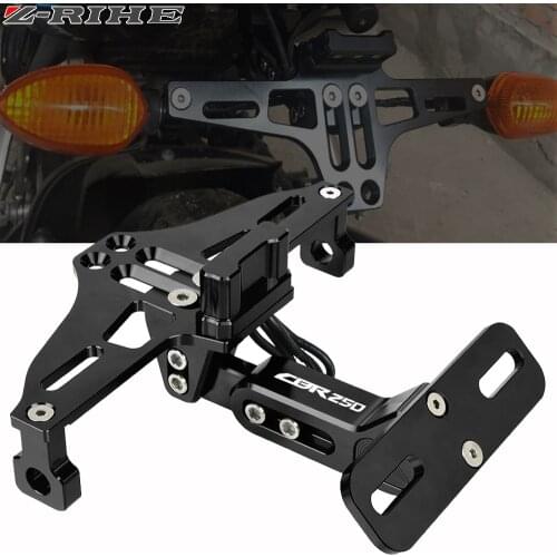 LED License Plate Holder Support Plaque Moto Bracket Frame For Honda CBR250R 2011-2018 CBR250RR 2017-2020 CBR250 CBR 250 R/RR