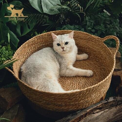 Natural Cat Bed - Handwoven Cat House，Cat Supplies，Pet Cave Bed - Premium Pet Bed - Modern Design ，Dropshipping Center