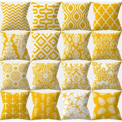 Geometry Cushion Cover 45x45 Nordic Pillowcase Yellow Mandala Decorative Sofa Cushions Throw Pillow Home Decor Pillowcover