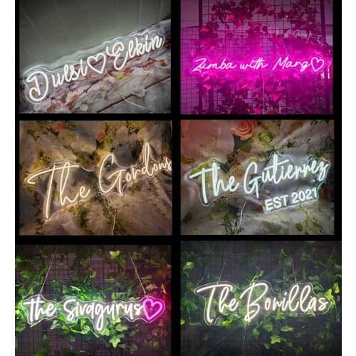 Custom Led Neon Night Lights Sign For Room Bedroom Decor Wall with dimminng plug powered