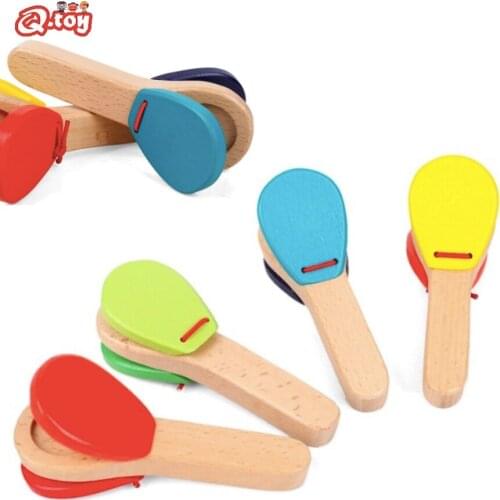 Montessori Educational toy Baby Clapper Wooden Sensory Jigsaw hand beater Brain Training Intellectual LearningToy Gift 3D Puzzle