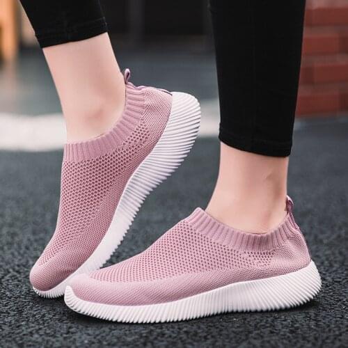 OllyMurs 2020 Women Sneakers Shoes Flats Autumn Sock Sneakers Women Summer Slip on Flats Shoes Women Plus Size Walking Loafers