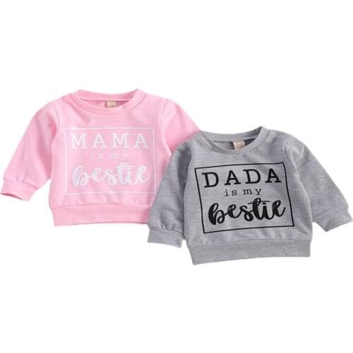 0-3Y Newborn Baby Long Sleeve Letter Print Hoodies Autumn Spring Fashion Long Sleeve Top Sweatshirts for Infant Boys Girls