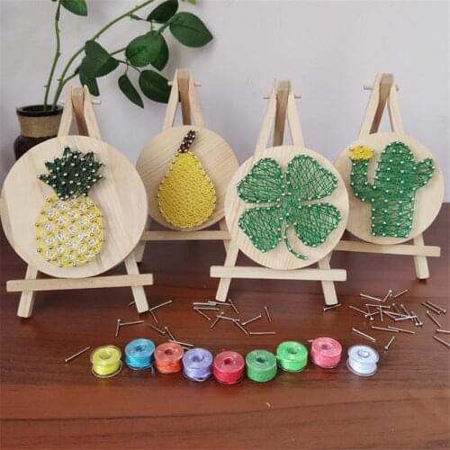 Crafts for Adults Kids Gifts Wood Chip Nail Winding Painting DIY Material Package Manualidades Adultos Creative Toys Bored Games