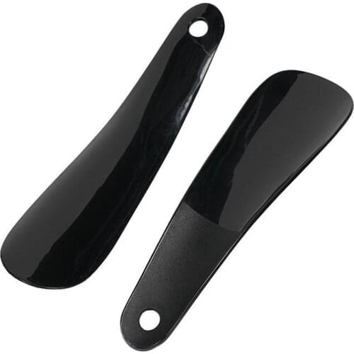 1pcs 16cm Professional Shoe Horns Black Plastic Shoe Horn Spoon Shape Shoehorn Shoe Lifter Flexible Slips Shoe Accessories