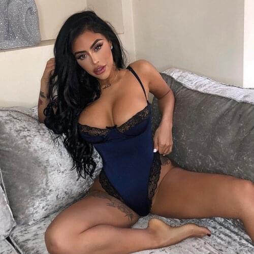 Sexy Womens Bodysuits Hot Erotic Teddies Ladies Floral Lace Sexy Deep V Neck Body Suit Porno Costume Intimates