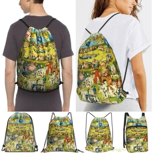 The Garden Of Earthly Delights By Hieronymus Bosch (1480-1505) Men Travel Sports Gym Bag Women Drawstring Bags Sackpack Backpack