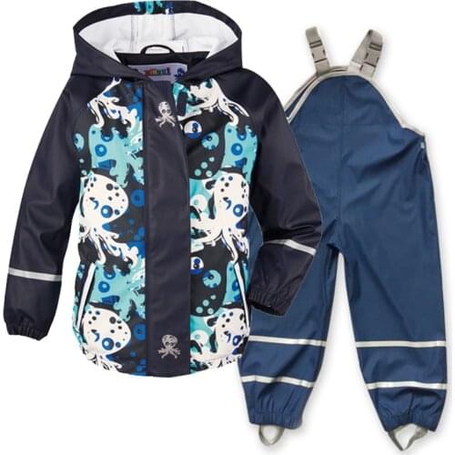 Spring, summer and autumn new childrens PU leather poncho raincoat waterproof windproof
