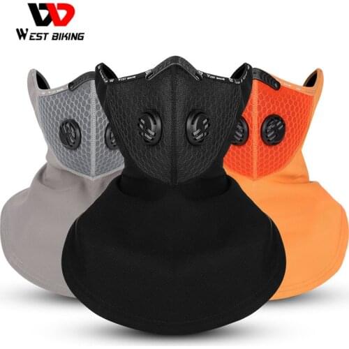 WEST BIKING Sport Cycling Headwear Winter Balaclava Face Cover With Activated Carbon Filter Ski Motocycle Fleece Head Cap Hat