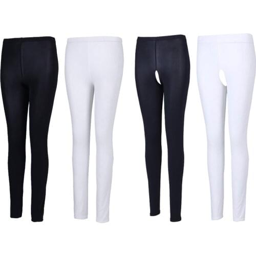 Sexy Women Crotchless Leggings Perspective Lingerie Open Crotch See-through Sheer Exotic Pants Legging Tights Trousers Underwear