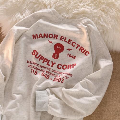 Vintage Letter Printed Hip Hop Streetwear Sweatshirt Women O-neck Loose Long Sleeve Tops 2021 Autumn New American Casual Clothes