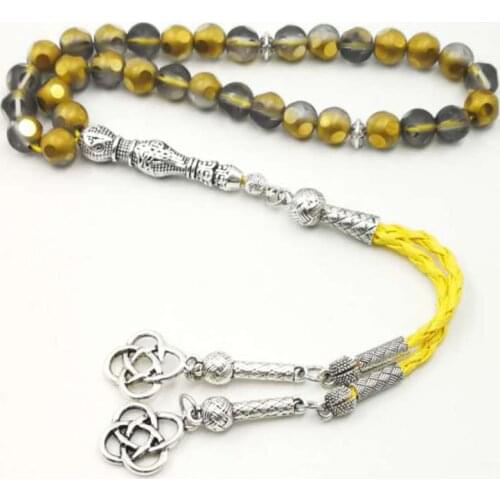 Golden tasbih Austria crystal 33 66 99 beads gift for Eid 8mm 10mm beads rosary Islam Bracelets Muslim prayer beads