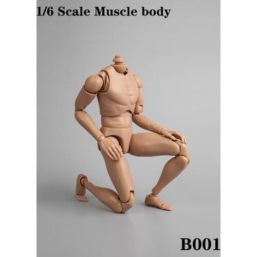 1/6 Scale S004 Male Man Boy Body Figure Military Chest Muscular Similar to TTM19 12" Soldiers Action Figure Head Toys