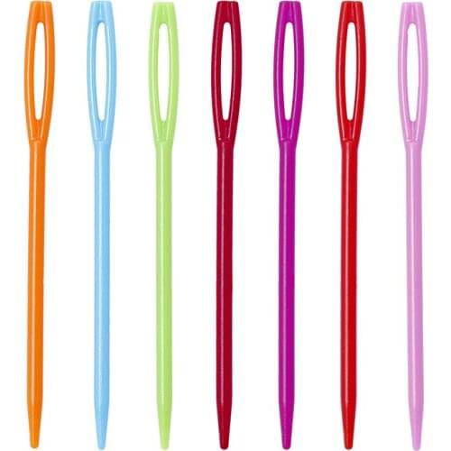 10PCS Plastic Sewing Needles Large Eye Embroidery Wool Knitting Needles Hand Darning Needlework Sewing DIY Crafts Tools