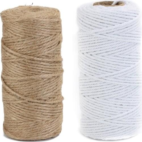 100M Macrame Rope Twisted String Cotton Cord For Handmade Natural Beige Rope DIY Home Wedding Accessories Gift