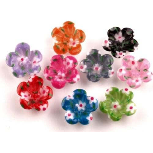 100Pcs Mixed Resin Flower Decoration Crafts Beads Flatback Cabochon Scrapbooking For Embellishments Kawaii Diy Accessories