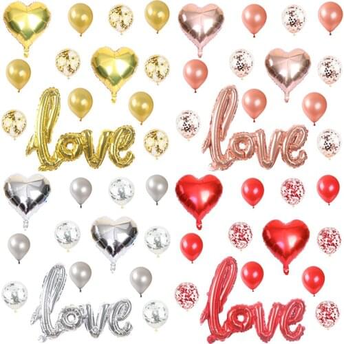 13pc Siamese Love Light Plate Heart Shape Foil Balloon Red Confetti Ballon Valentines Day Gift Wedding Anniversary Decoration