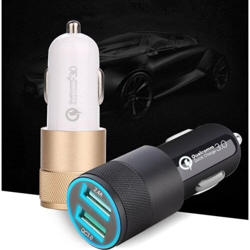 18W Dual USB Car Charger LED Fast Charging Phone Charger for cigarette lighter iPhone mini Pro X Xiaomi Mi Redmi Huawei Samsung