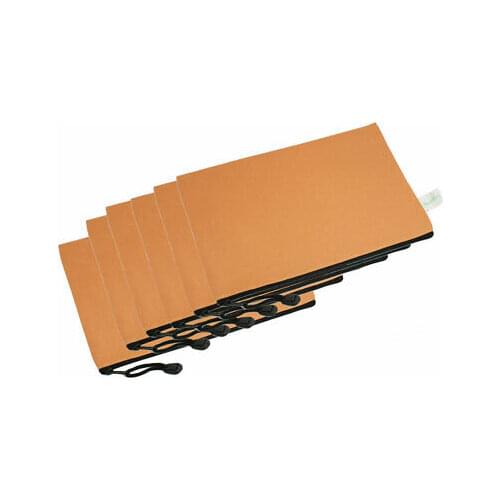 B5 Orange Water Resistant Zipper Closure Files Folders 12 Pcs