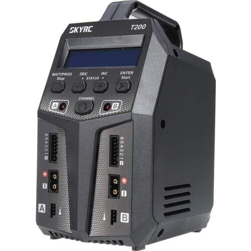 SKYRC T200 T100 2X100W EU US Battery Balance Charger 12A AC/DC XT60 Plug Display Backlight for 1-6S Lipo/LiHV/LiFe/LiIon Battery