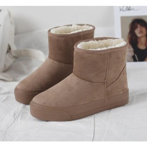 Ankle Boots Snow Boots Women Flats Fashion Warm Winter Short Boots New Arrival Women Shoes Fur Plush Insole Shoes Women O4-38
