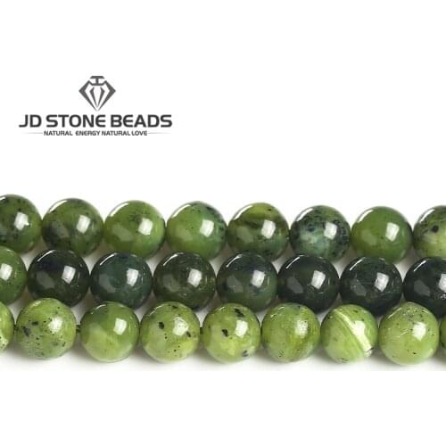 High Quality Natural Green Jade Stone Beads Round Loose Beads For Jewelry Making DIY Bracelet Necklace 4/6/8/10/12mm Strand 15