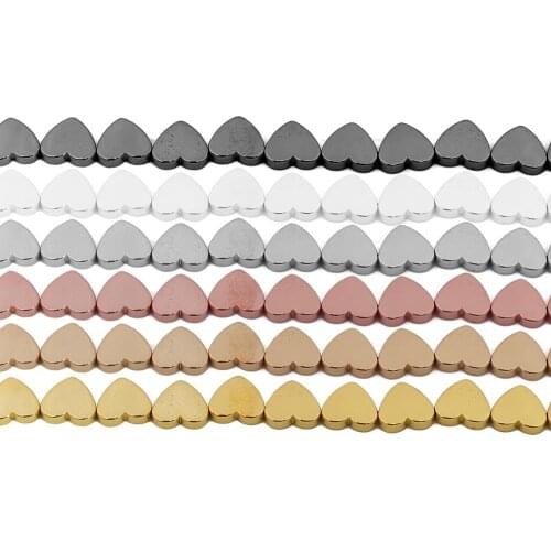 45pcs 5x6/7x8mm Wholesale Love Heart Black Hematite Loose Spacer Beads DIY Jewelry Making Natural Stone Bead Necklace Bracelet