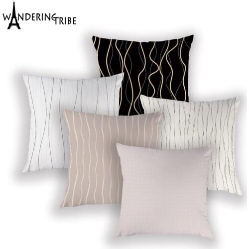 Nordic Cushion Cover Line Luxury Living Room Pillow Case Polyester Pillows Cases Geometric DecorCushions Covers45*45Cm Almofadas