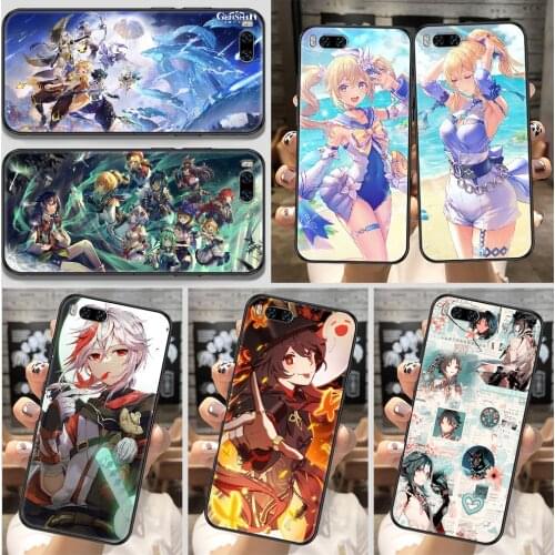 Genshin Impact Game Phone Case For Xiaomi Mi Note 8 9 10 11 9T 10T A3 Lite Pro Ultra black soft funda trend cover