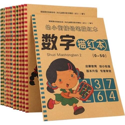 Children’s numerals number copybook preschool calligraphy writing practice numeral addition subtraction grid practice book 1pc